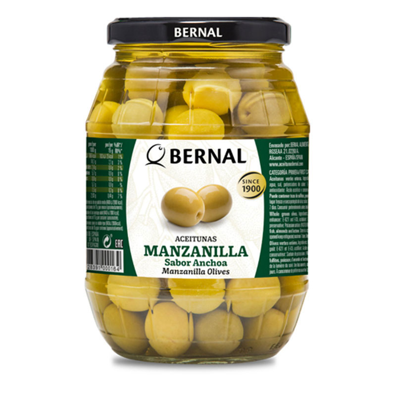 ОЛИВКИ МАНСАНИЛЬЯ В АНЧОУСНОМ РАССОЛЕ 950 Г