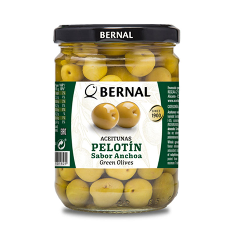 ОЛИВКИ ПЕЛОТИН В АНЧОУСНОМ РАССОЛЕ 436 Г